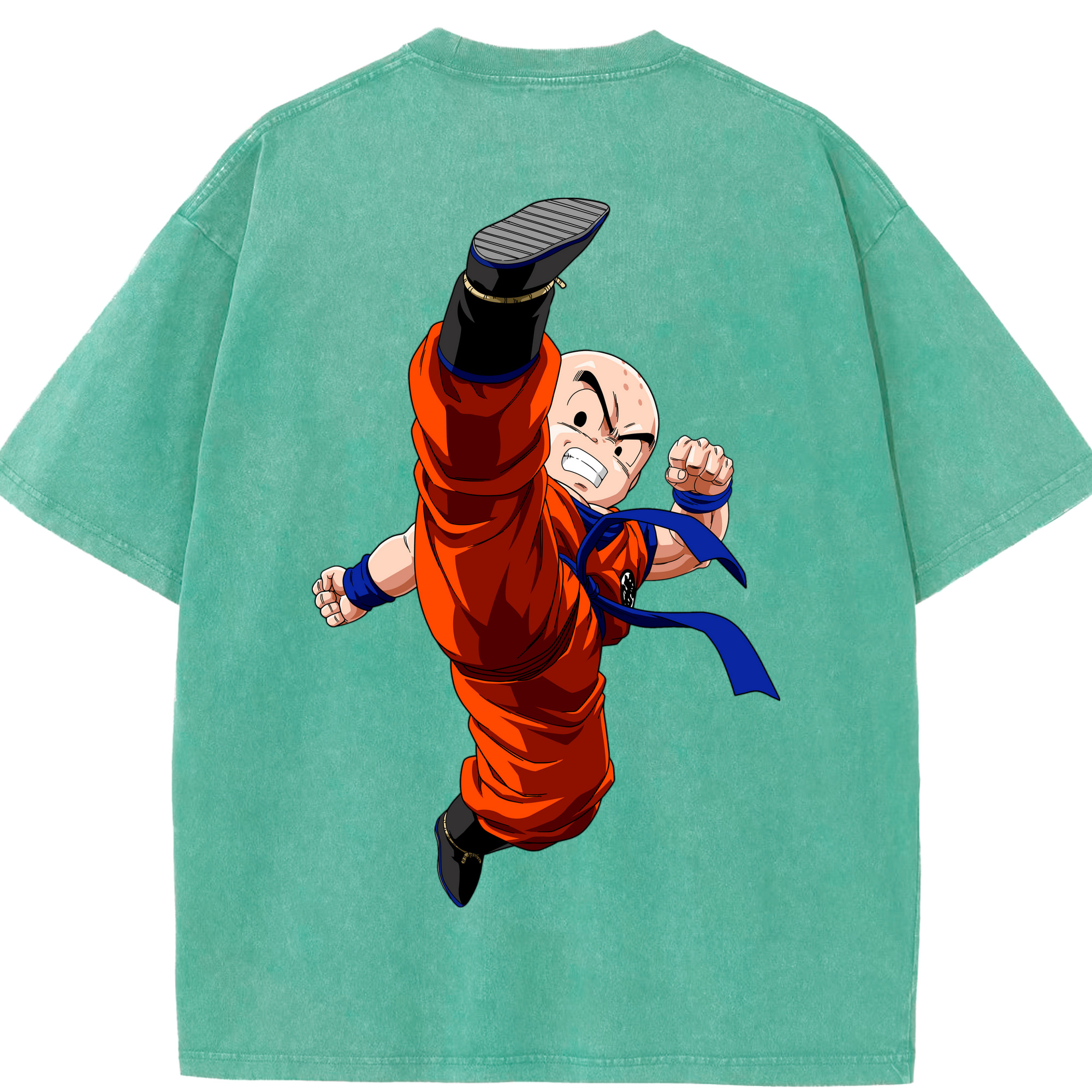 （画像用） ドラゴンボール クリリン DRAGON BALL krillin 綿100% ヴィンテージ風 半袖Tシャツ（背面プリント）